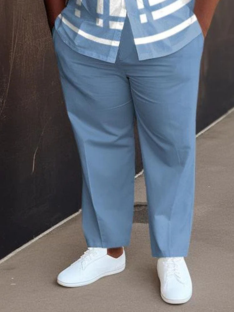 Stylish Retro Color Block Plus Size Men's Suit