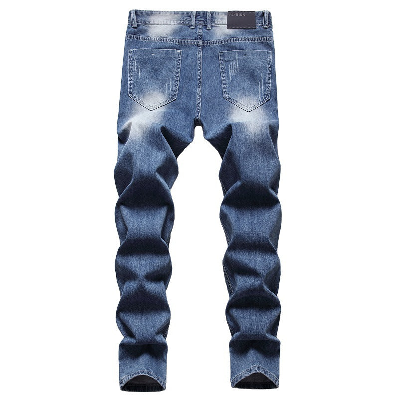 Men's Straight Jeans Washed Trendy Pants