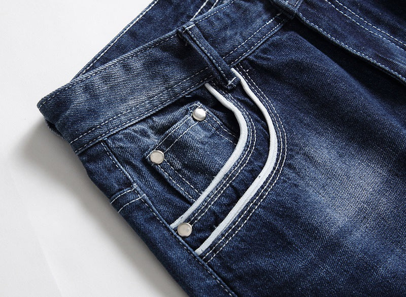 Men's Straight Jeans Washed Trendy Pants