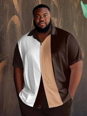 Men's Printed Lapel Short Sleeve Suit