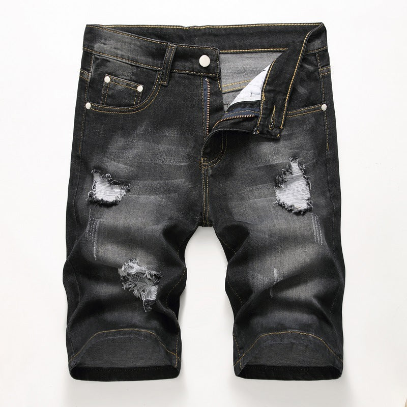Men Shorts Ripped Jeans Casual Denim Pants