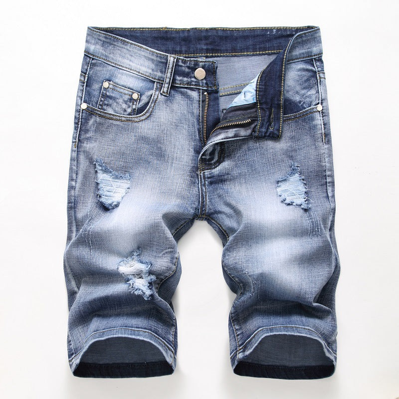 Men Shorts Ripped Jeans Casual Denim Pants