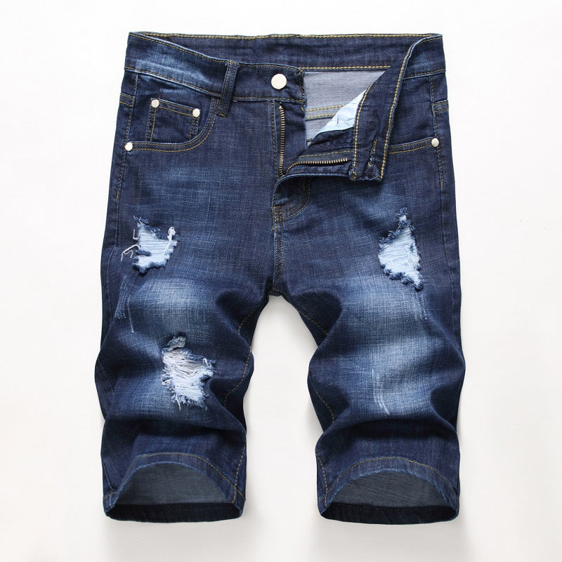 Men Shorts Ripped Jeans Casual Denim Pants