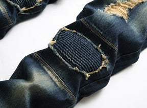 Retro Men's Jeans Fashion Trend Ripped Pants