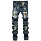 Retro Men's Jeans Fashion Trend Ripped Pants