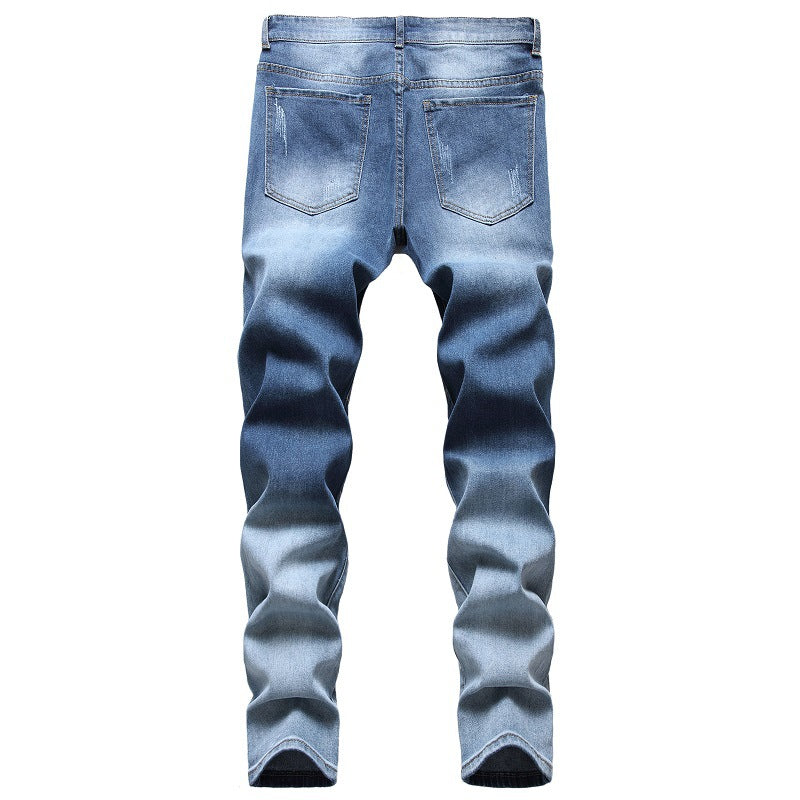 Printed Stretch Light Color Jeans Trendy Pants