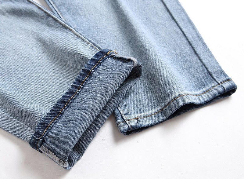 Printed Stretch Light Color Jeans Trendy Pants