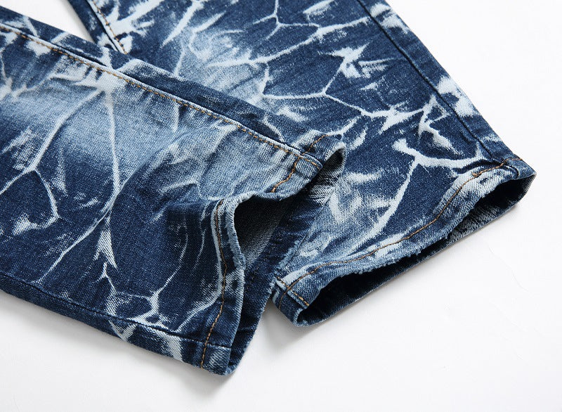 Mens Skinny Pants Distressed Slim Elastic Biker Jeans