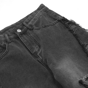 Hip Hop Big Pentagram Distressed Jeans