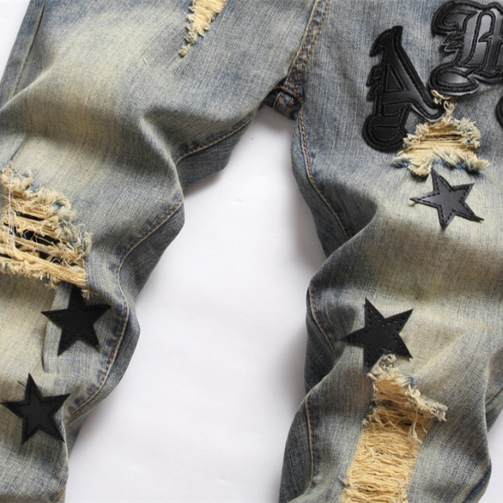 American Street Stars Ripped Stacked Jeans