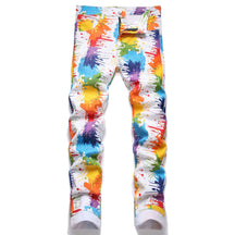 Men's Digital Printed Candy Color Stretch Jeans
