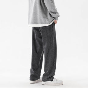 High Street Pure Color Straight Jeans