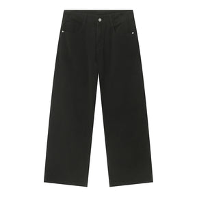 Four Seasons New Straight Leg Loose Simple Mid-High Waist Jeans