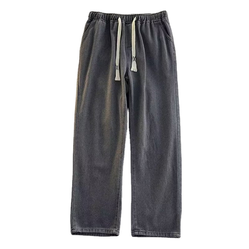 High Street Pure Color Straight Jeans